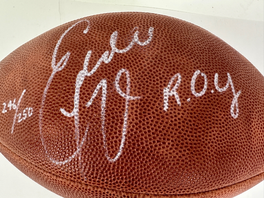 Eddie George Autographed NFL Football Limited Edition Numbered 246 Of 250 With C.O.A. From Ken Goldin The Score Board [Photo 3]