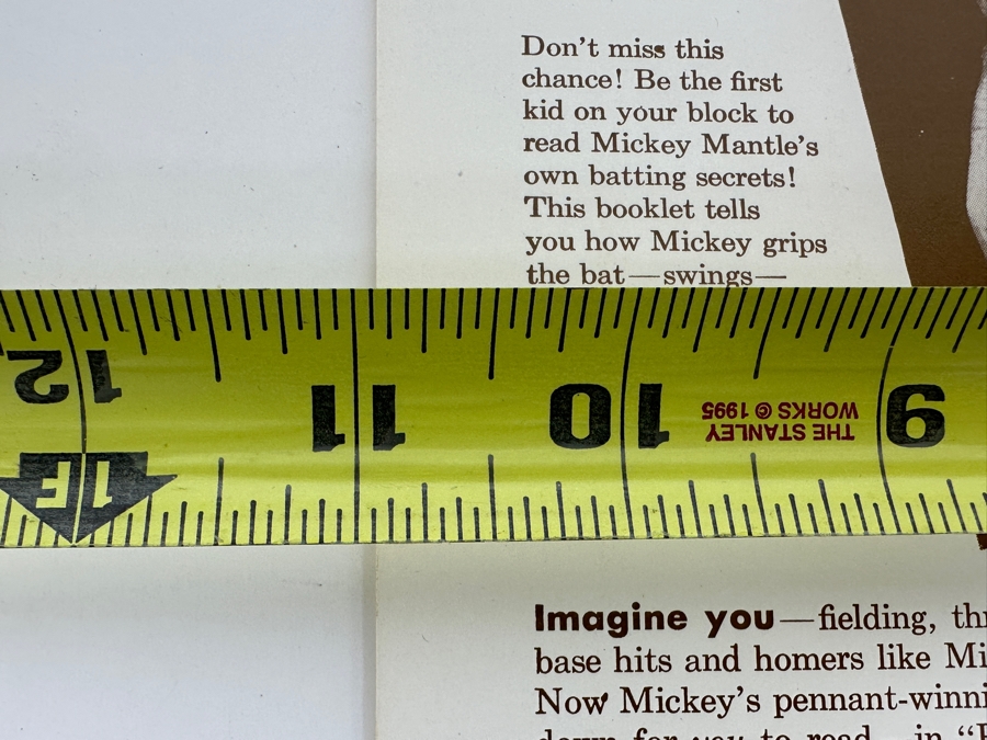 Vintage Cardboard Lifebuoy Soap Mickey Mantle No. 7 Autographed Advertisement 11 X 14 [Photo 7]