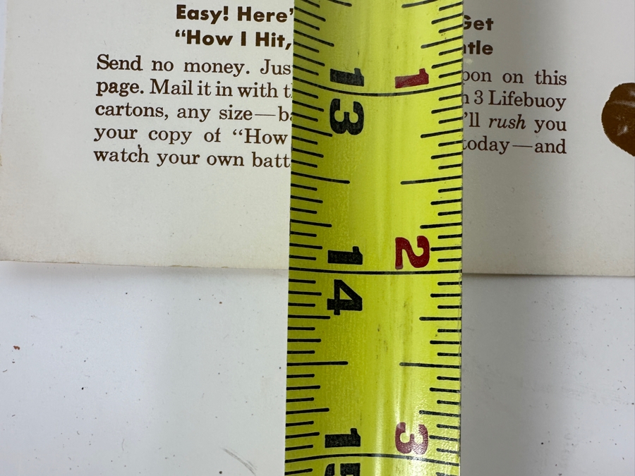 Vintage Cardboard Lifebuoy Soap Mickey Mantle No. 7 Autographed Advertisement 11 X 14 [Photo 8]