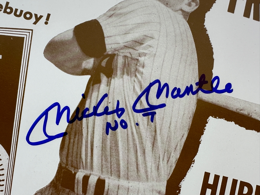 Vintage Cardboard Lifebuoy Soap Mickey Mantle No. 7 Autographed Advertisement 11 X 14 [Photo 4]