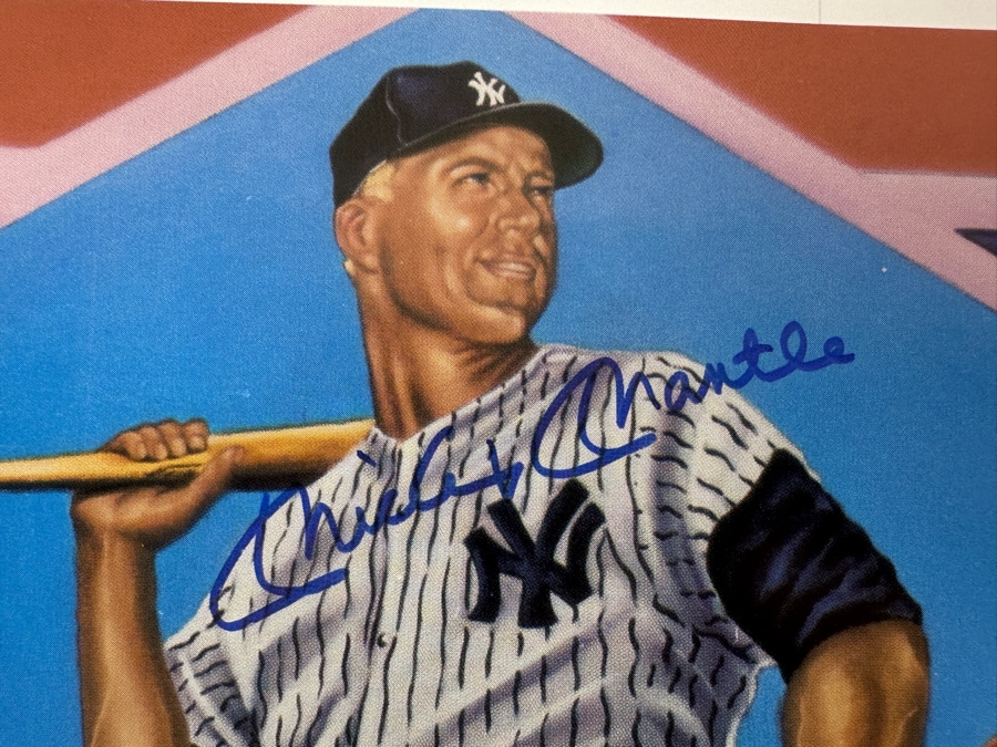 MLB Baseball Robert Stephen Simon Print Autographed By Ted Williams, Frank Robinson, Mickey Mantle & Carl Yastrzemski 8 X 10 [Photo 3]