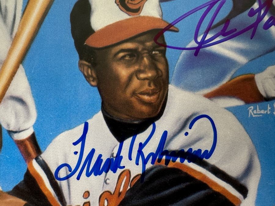 MLB Baseball Robert Stephen Simon Print Autographed By Ted Williams, Frank Robinson, Mickey Mantle & Carl Yastrzemski 8 X 10 [Photo 4]