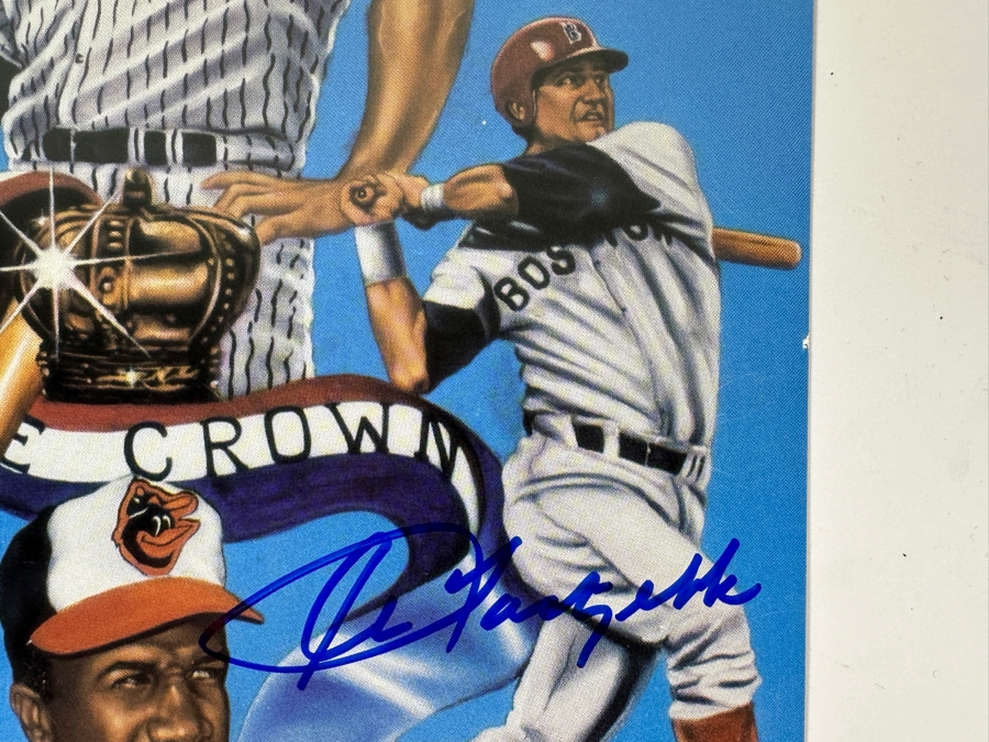 MLB Baseball Robert Stephen Simon Print Autographed By Ted Williams, Frank Robinson, Mickey Mantle & Carl Yastrzemski 8 X 10 [Photo 7]