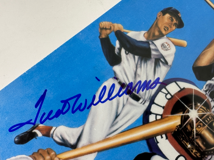 MLB Baseball Robert Stephen Simon Print Autographed By Ted Williams, Frank Robinson, Mickey Mantle & Carl Yastrzemski 8 X 10 [Photo 2]