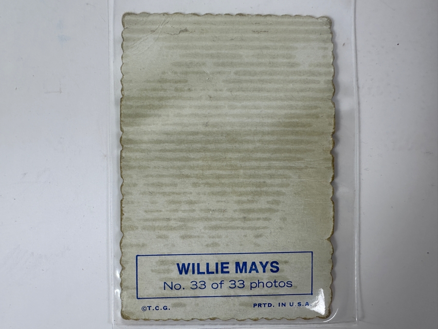 Vintage Willie Mays TCG Topps Deckle Edge No. 33 Of 33 Photo Baseball Card [Photo 2]