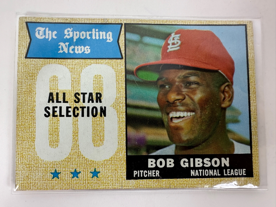 1968 Topps #378 Bob Gibson Sporting News All Star St. Louis Cardinals Baseball Card [Photo 1]