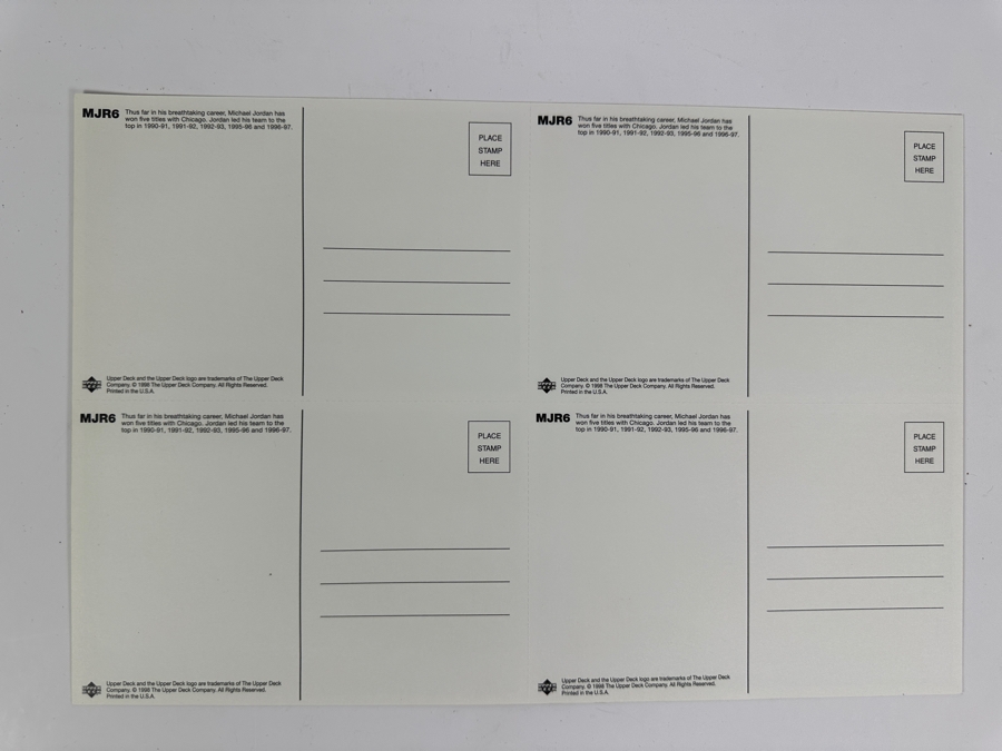 Upper Deck Michael Jordan Uncut B&W Postcards MJR6 Set Of Four 1998 [Photo 3]