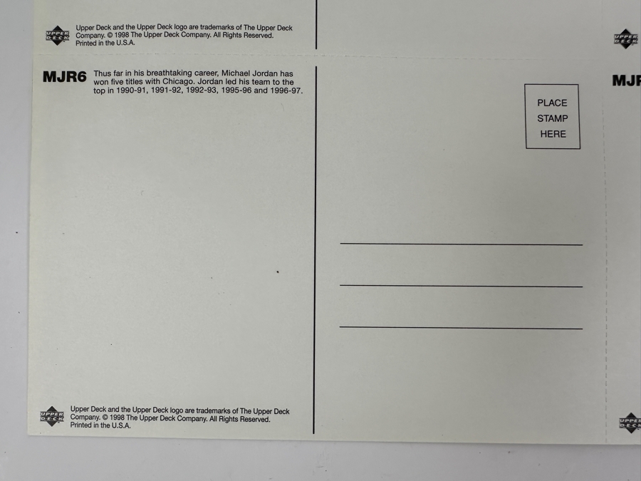 Upper Deck Michael Jordan Uncut B&W Postcards MJR6 Set Of Four 1998 [Photo 4]