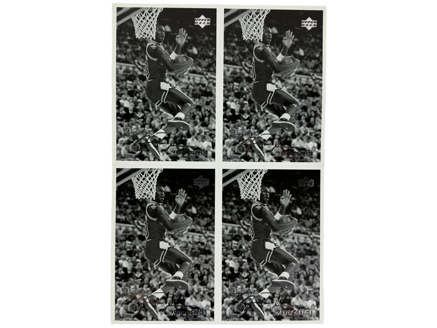 Upper Deck Michael Jordan Uncut B&W Postcards MJR4 Set Of Four 1998 First-Ever Slam Dunk Contest [Photo 1]
