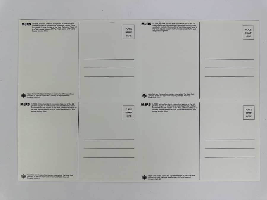 Upper Deck Michael Jordan Uncut B&W Postcards MJR5 Set Of Four 1998 [Photo 4]