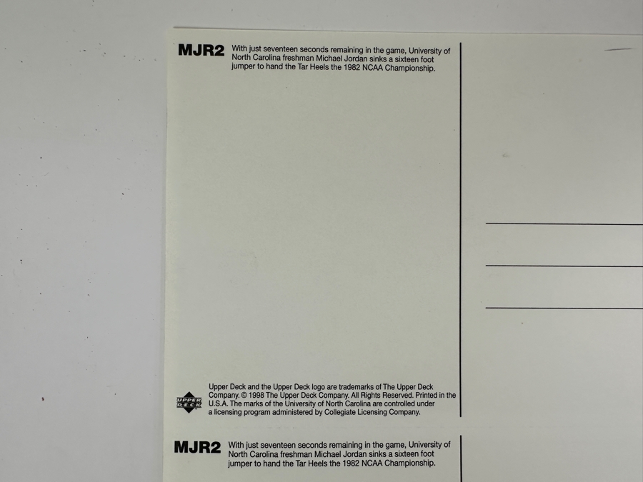 Upper Deck Michael Jordan Uncut B&W Postcards MJR2 Set Of Four 1998 [Photo 5]