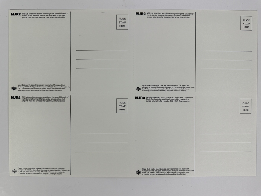 Upper Deck Michael Jordan Uncut B&W Postcards MJR2 Set Of Four 1998 [Photo 4]