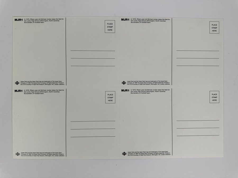 Upper Deck Michael Jordan Uncut B&W Postcards MJR1 Set Of Four 1998 [Photo 3]