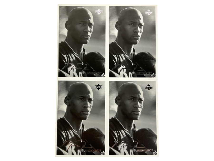 Upper Deck Michael Jordan Uncut B&W Postcards MJR3 Set Of Four 1998