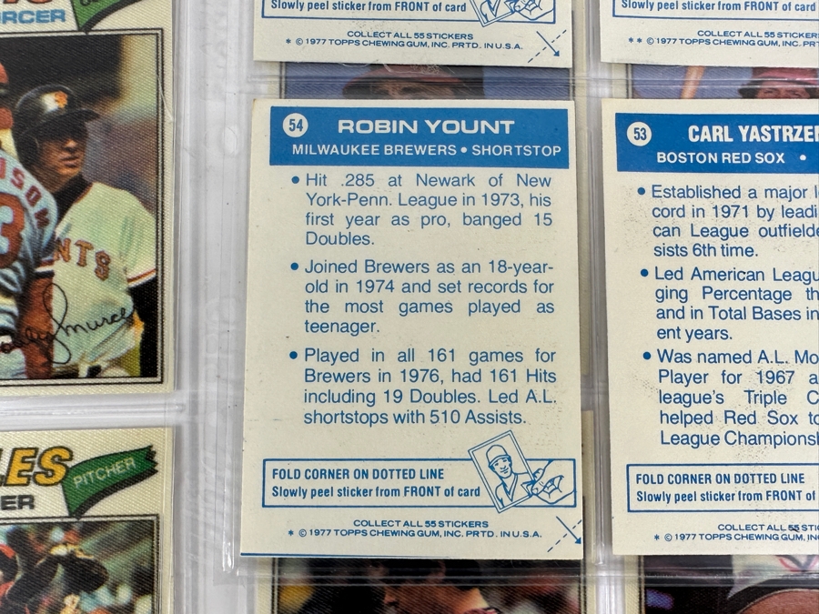 Vintage 1977 Topps Chewing Gum MLB Baseball Stickers 54 Total [Photo 2]