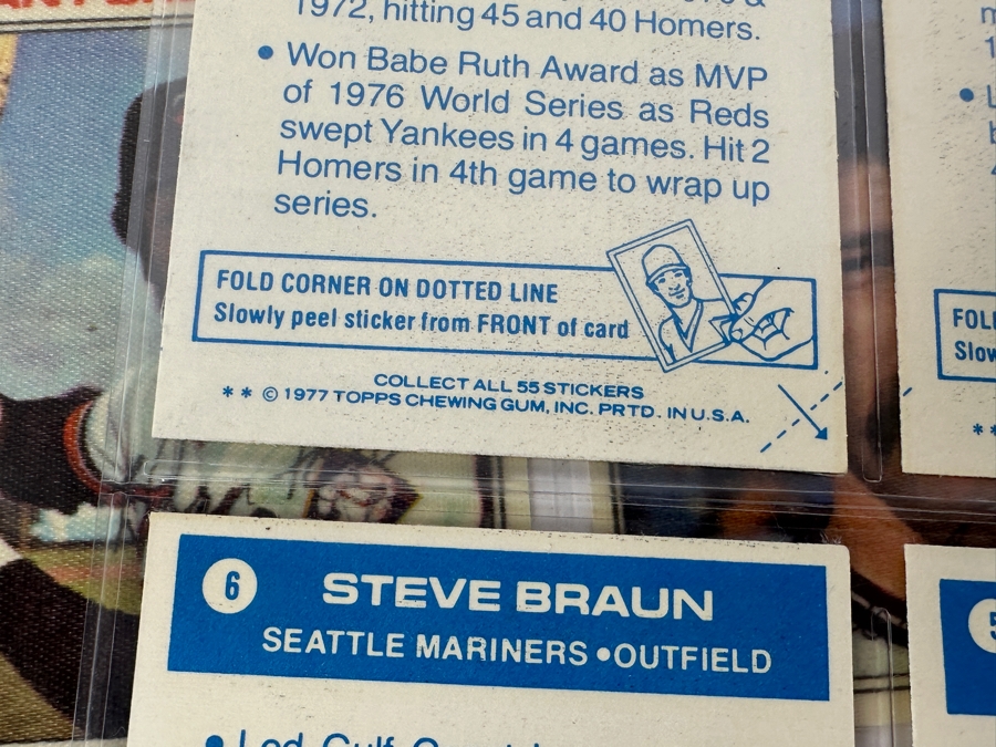 Vintage 1977 Topps Chewing Gum MLB Baseball Stickers 54 Total [Photo 23]