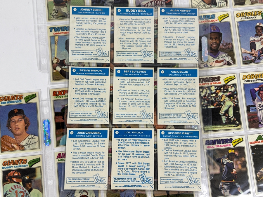 Vintage 1977 Topps Chewing Gum MLB Baseball Stickers 54 Total [Photo 21]