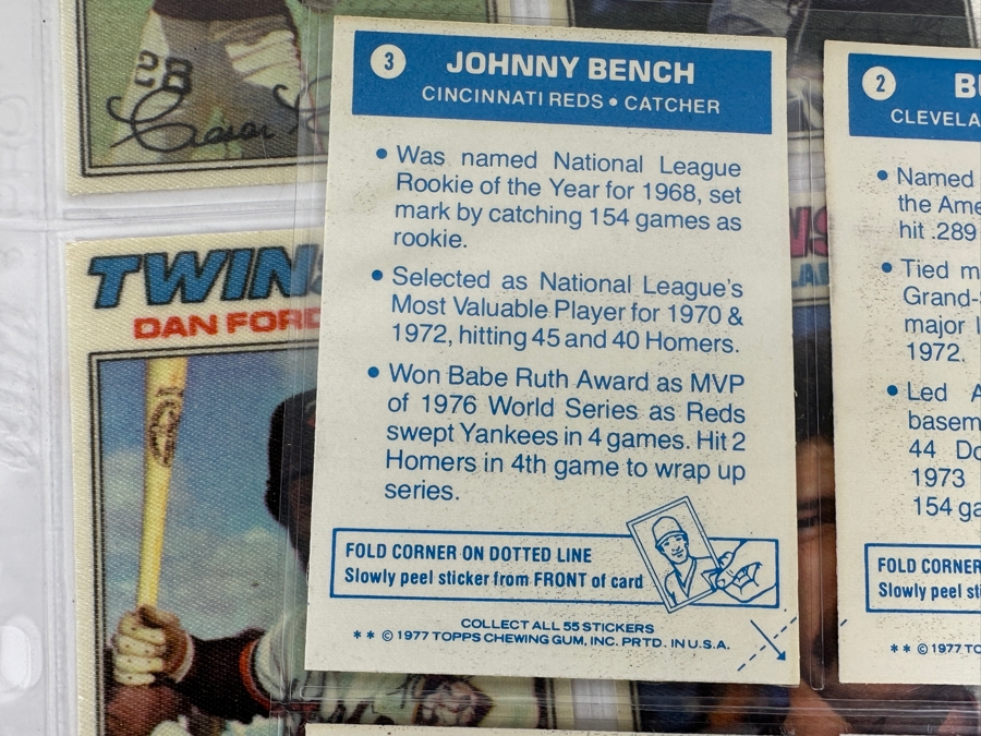 Vintage 1977 Topps Chewing Gum MLB Baseball Stickers 54 Total [Photo 22]
