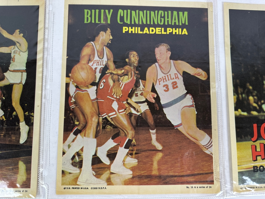 1968 TCG Topps Chewing Gum NBA 8 X 10 Posters Prints: Earl Monroe, Billy Cunningham & John Havlicek [Photo 5]