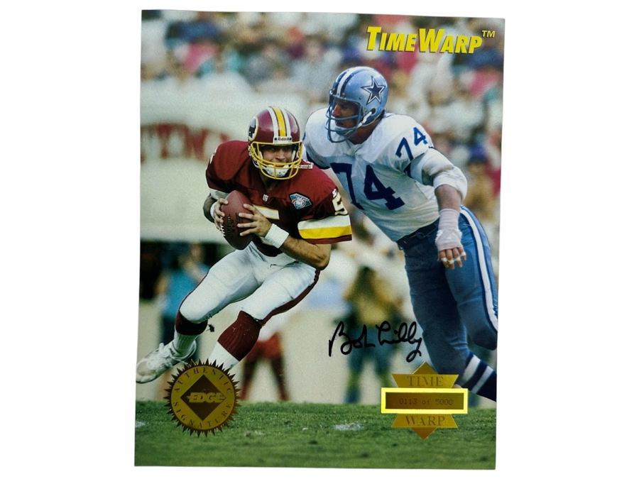 Bob Lilly Autographed Limited Edition Giant Time Warp Card #40 With COA Collector's Edge Of Tennessee 8 X 10