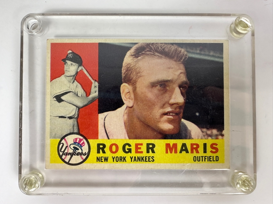 1960 Topps #377 Roger Maris New York Yankees Baseball Card [Photo 3]
