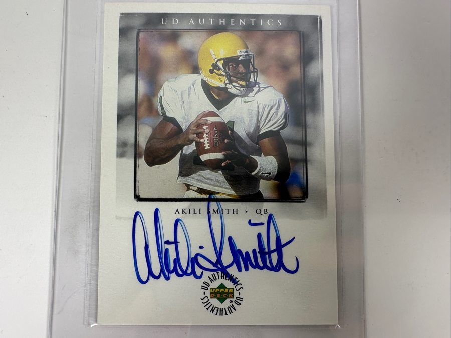 Upper Deck 1999 Akili Smith Autographed Football Card [Photo 1]