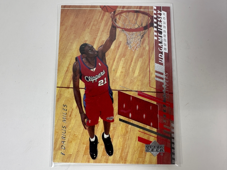 Upper Deck 2001 Darius Miles Rookie Los Angeles Clippers Game-Used Jersey NBA Basketball Card [Photo 1]