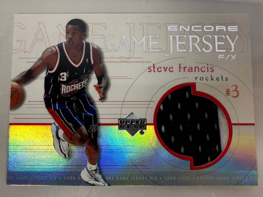 Upper Deck 1999/2000 Steve Francis Houston Rockets Jersey Worn At NBA Rookie Photo Shoot Basketball Card [Photo 1]