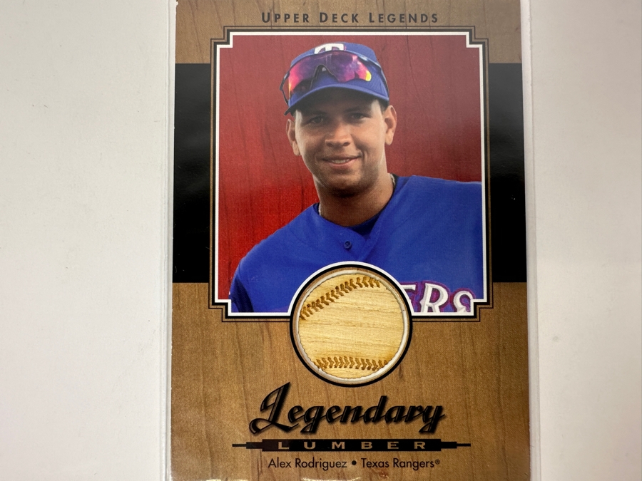 Upper Deck SP 2001 Alex Rodriguez Texas Rangers Legendary Lumber With Game-Used Bat MLB Baseball Card [Photo 2]