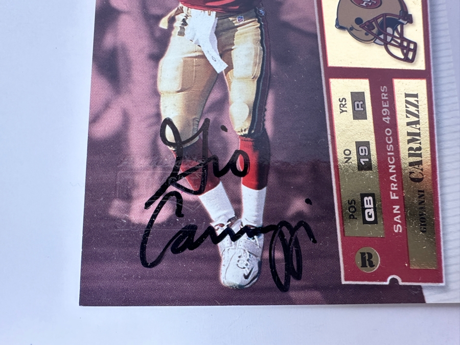 Playoff Contenders 2000 Rookie Ticket Giovanni Carmazzi Autographed San Francisco Football Card [Photo 2]