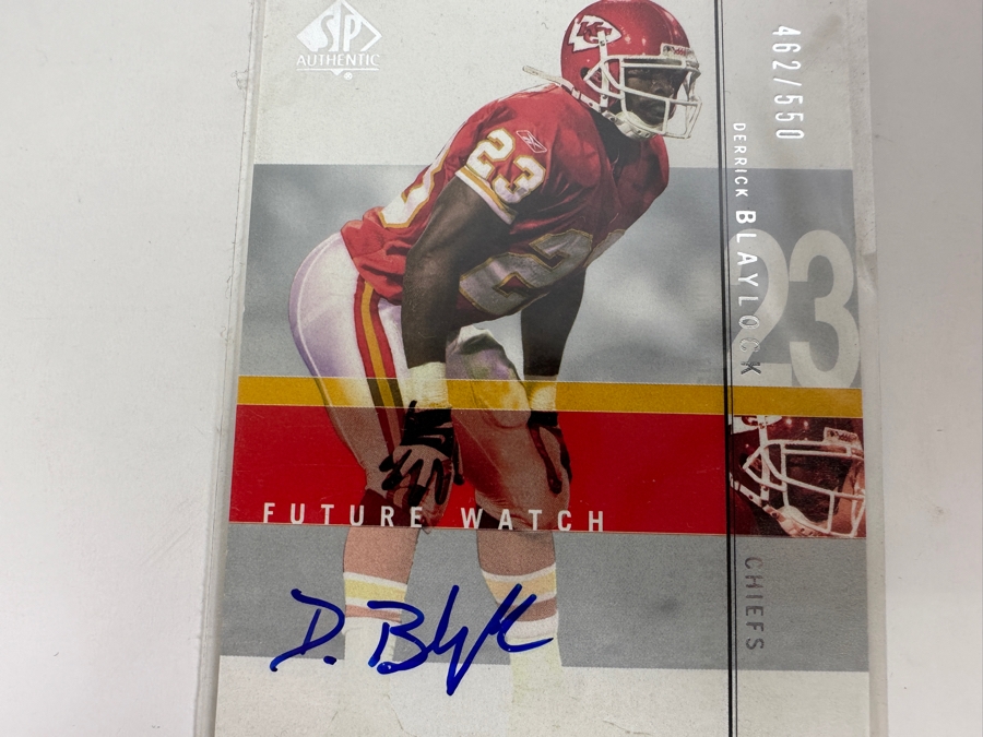 Upper Deck SP 2001 Derrick Blaylock Autographed Kansas City Chiefs Football Card Limited Edition Numbered 462 Of 440 [Photo 2]