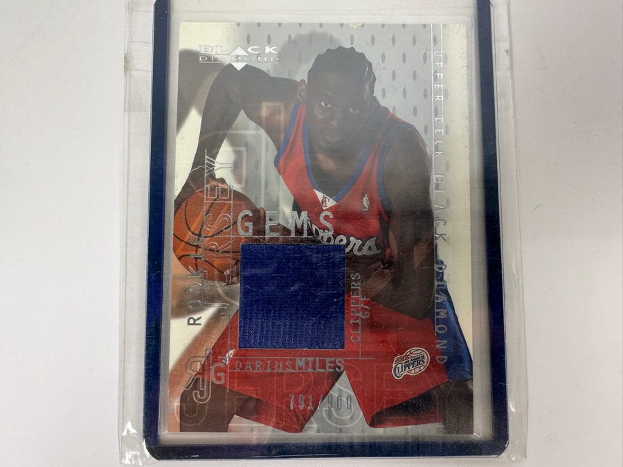Upper Deck SP 2001 Darius Miles Rookie Black Diamond Game-Used Jersey NBA Basketball Card Limited Edition Numbered 791 Of 900