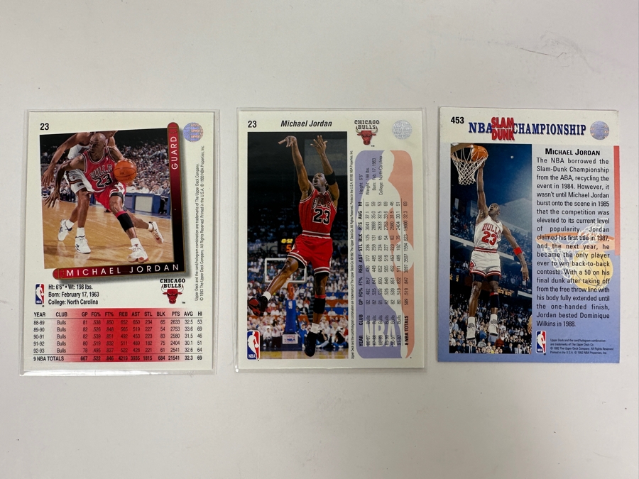 3 Upper Deck Michael Jordan Chicago Bulls NBA Basketball Cards [Photo 5]