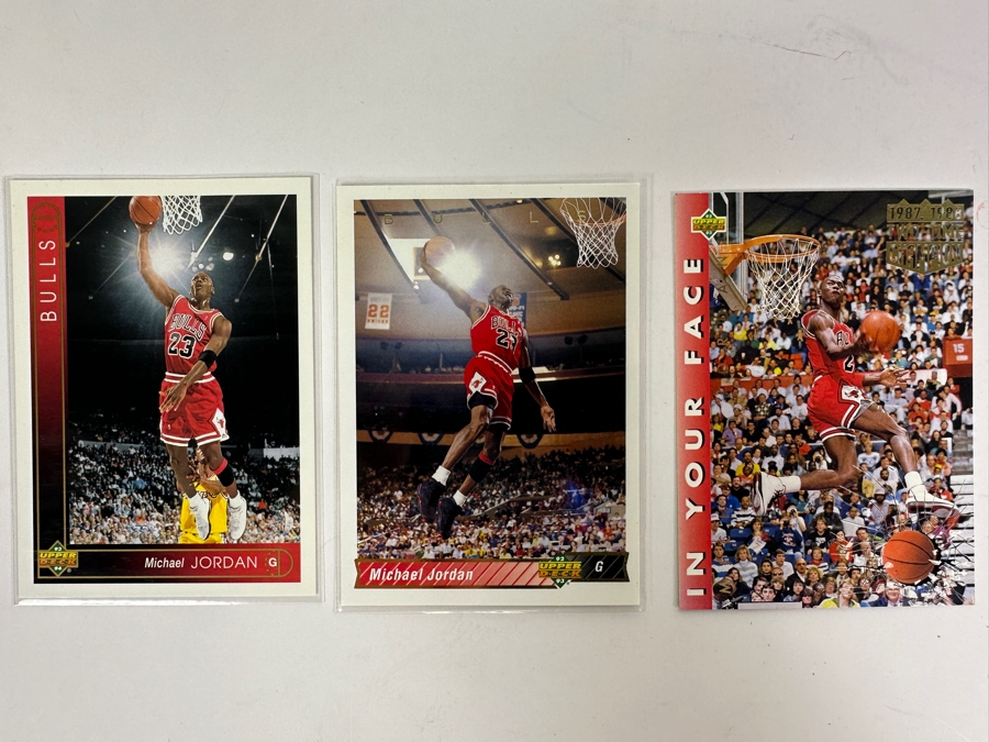 3 Upper Deck Michael Jordan Chicago Bulls NBA Basketball Cards