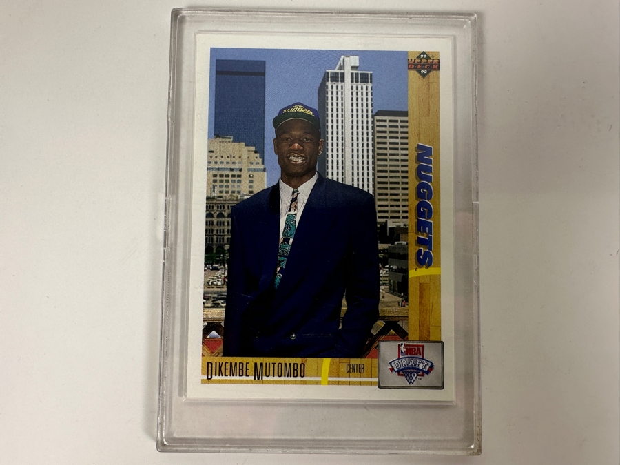 1991 Upper Deck #3 Dikembe Mutombo Rookie Denver Nuggets NBA Basketball Card [Photo 1]