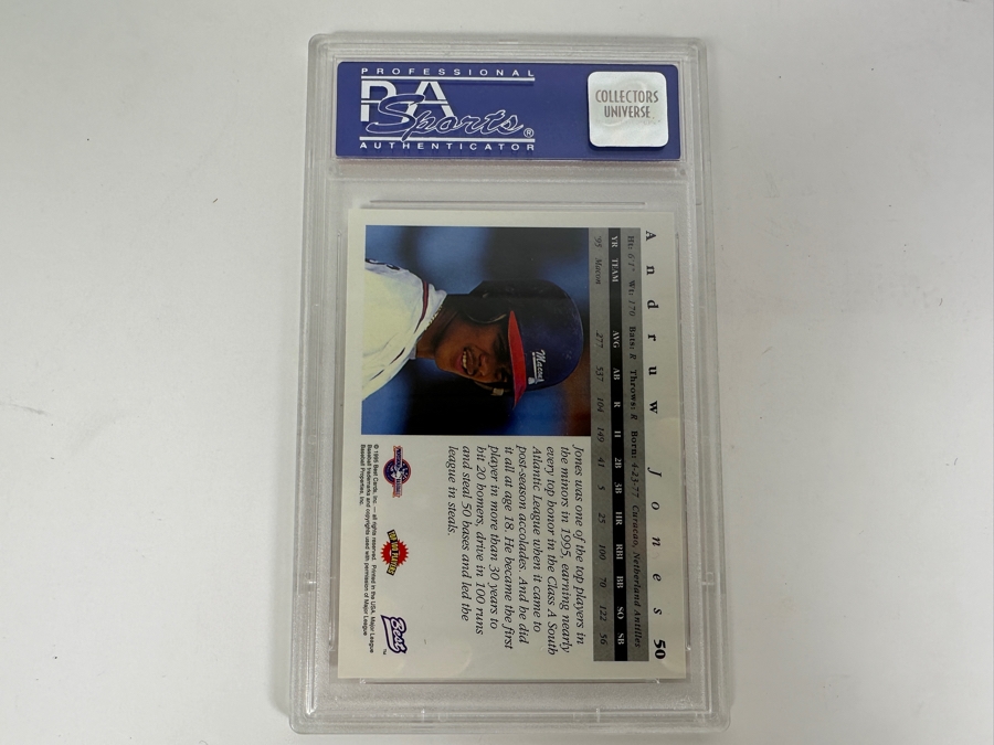 1995 Best Top 100 Andruw Jones Macon Braves #50 PSA Graded Mint 9 [Photo 2]