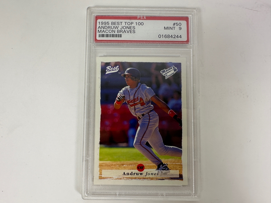1995 Best Top 100 Andruw Jones Macon Braves #50 PSA Graded Mint 9 [Photo 1]
