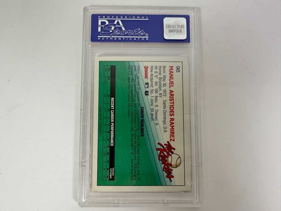 1992 Donruss Rookies Manny Ramirez PSA Graded 9 [Photo 2]