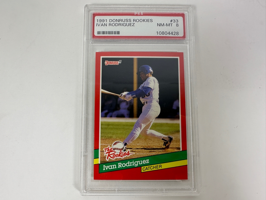 1991 Donruss Rookies Ivan Rodriguez #33 PSA Graded 8 [Photo 1]