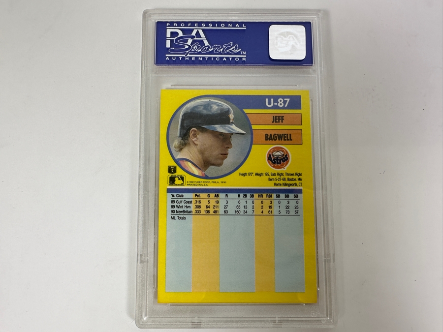 1991 Fleer Update Jeff Bagwell #U-87 PSA Graded 9 [Photo 2]