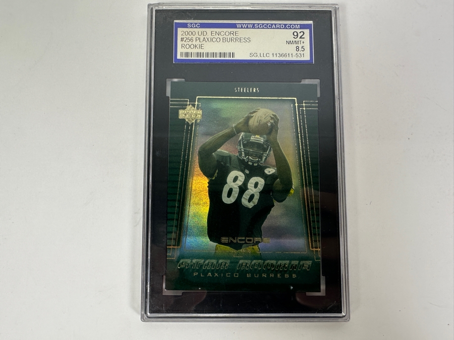 2000 Upper Deck Encore #256 Plaxico Burress Rookie Card SGC Graded 8.5 [Photo 1]