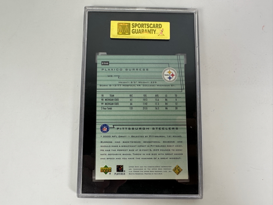 2000 Upper Deck Encore #256 Plaxico Burress Rookie Card SGC Graded 8.5 [Photo 2]