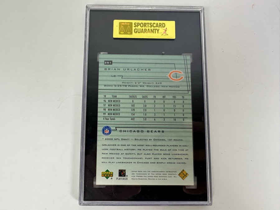 2000 Upper Deck Encore #251 Brian Urlacher Rookie Card SGC Graded 8.5 [Photo 2]