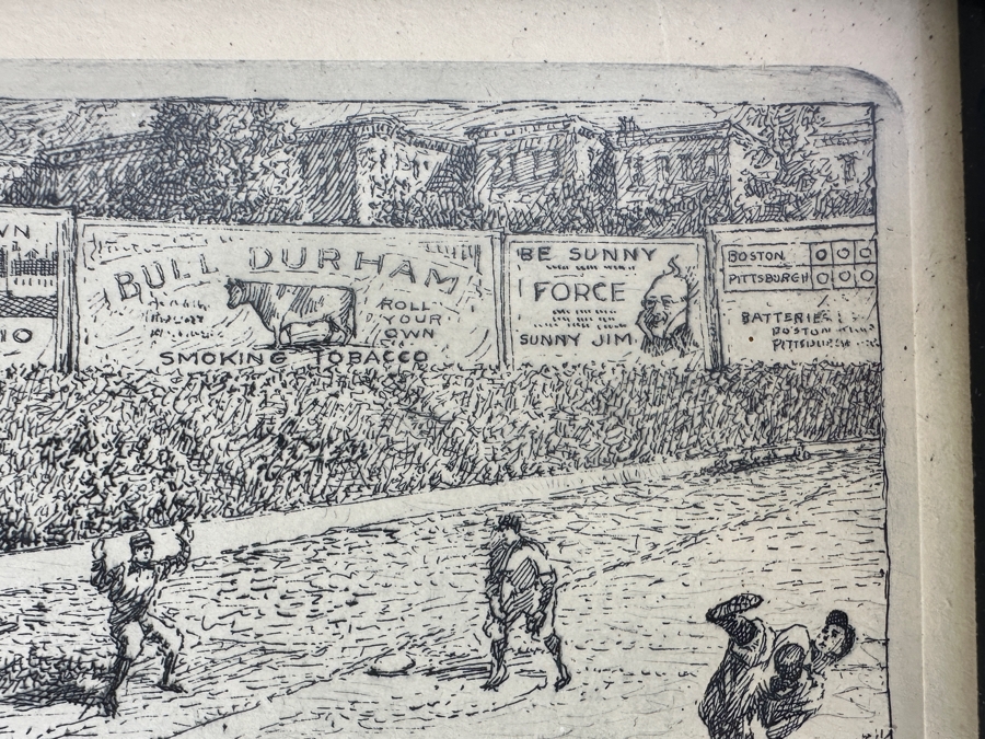 Framed Print Of The 1903 First Modern Major League Baseball World's Series Game Between The Bostons And The Pittsburghs By Empire Box Corporation 10 X 8 [Photo 11]