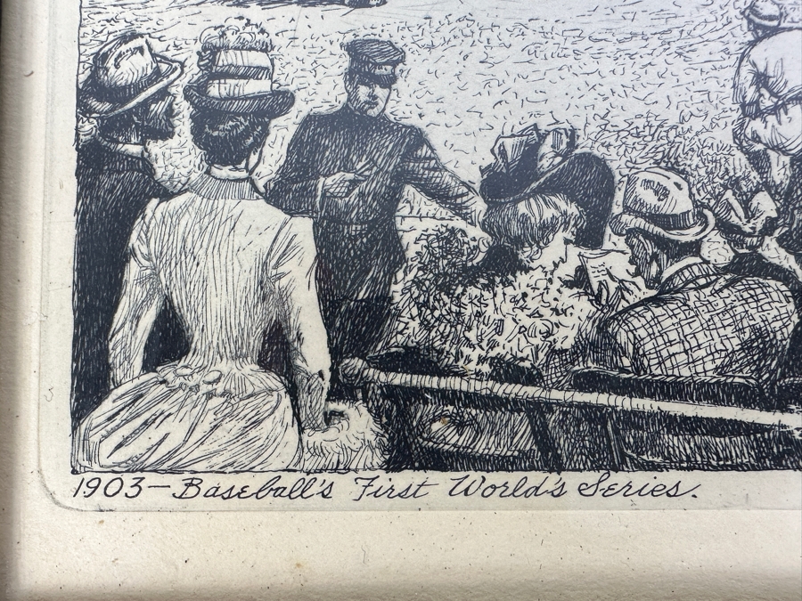 Framed Print Of The 1903 First Modern Major League Baseball World's Series Game Between The Bostons And The Pittsburghs By Empire Box Corporation 10 X 8 [Photo 3]