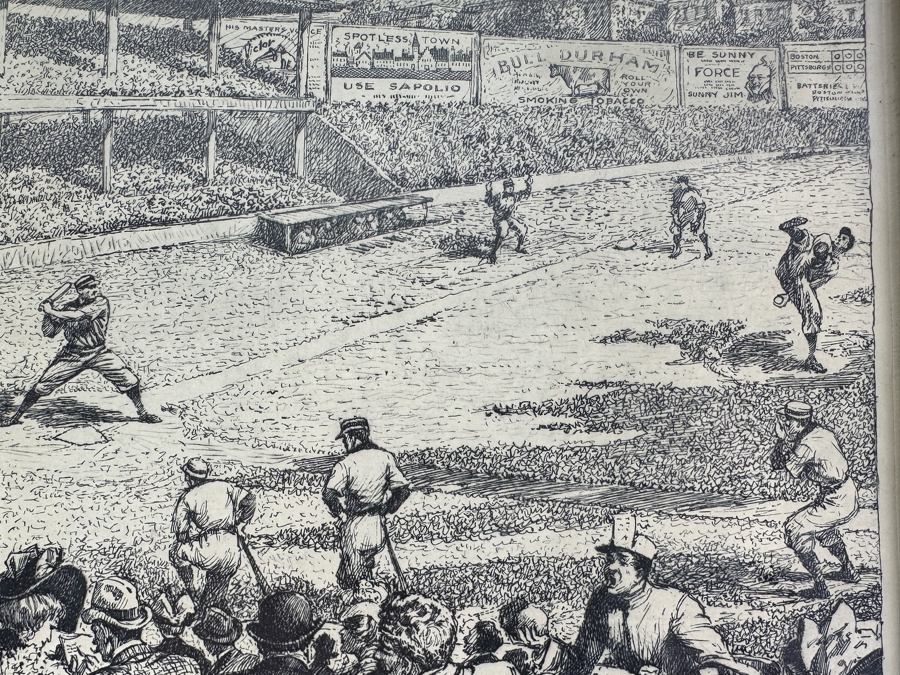 Framed Print Of The 1903 First Modern Major League Baseball World's Series Game Between The Bostons And The Pittsburghs By Empire Box Corporation 10 X 8 [Photo 7]