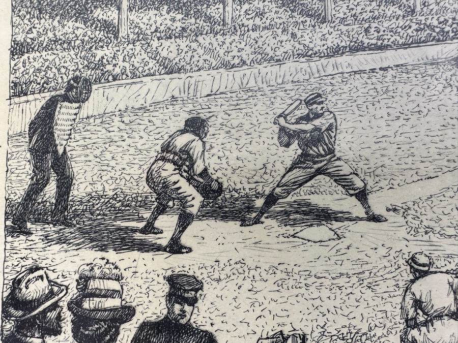 Framed Print Of The 1903 First Modern Major League Baseball World's Series Game Between The Bostons And The Pittsburghs By Empire Box Corporation 10 X 8 [Photo 6]