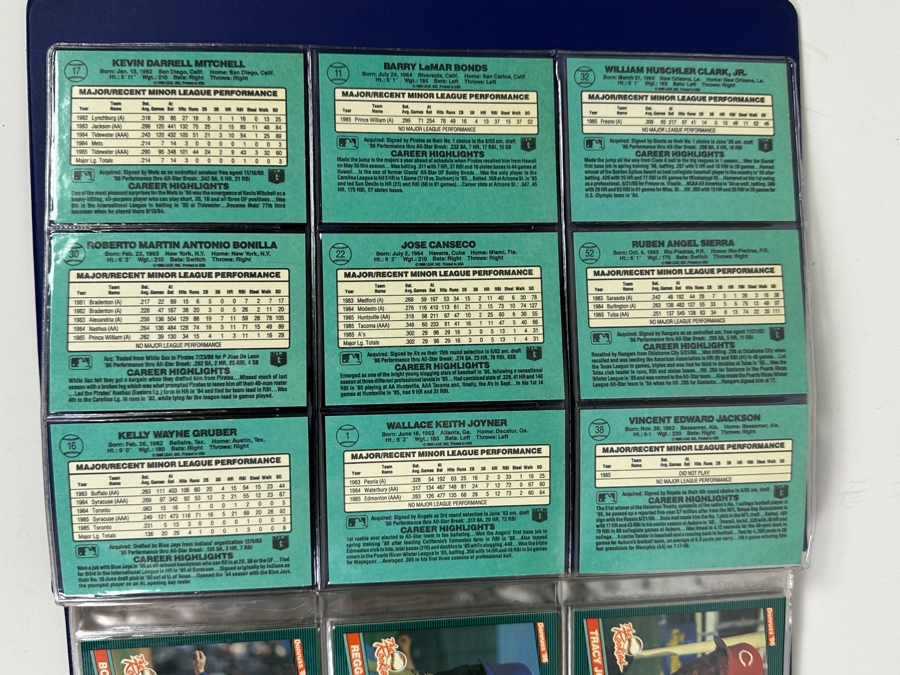 1986 Donruss The Rookies Baseball Cards: Bo Jackson, Barry Bonds, Jose Canseco, Wally Joyner, Bobby Bonilla & More 54 Rookie Cards Total Plus Upper Deck 1990 Baseball Heroes Nolan Ryan Cards 18 Cards - Total Of 72 Cards - See Photos [Photo 6]