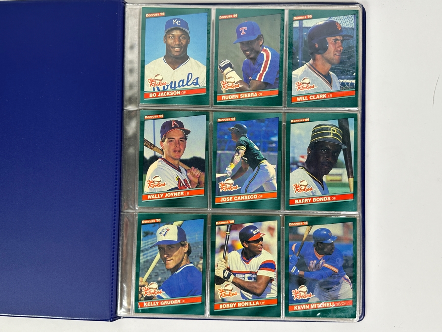 1986 Donruss The Rookies Baseball Cards: Bo Jackson, Barry Bonds, Jose Canseco, Wally Joyner, Bobby Bonilla & More 54 Rookie Cards Total Plus Upper Deck 1990 Baseball Heroes Nolan Ryan Cards 18 Cards - Total Of 72 Cards - See Photos [Photo 1]