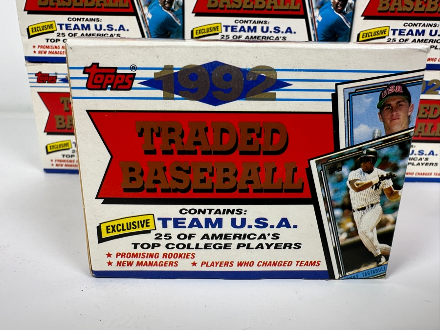 1992 Topps Traded Baseball Cards Box Sets - Each Contains 25 Of America's Top College Players & Rookie Cards - Total Of 9 Sets Of Cards [Photo 4]